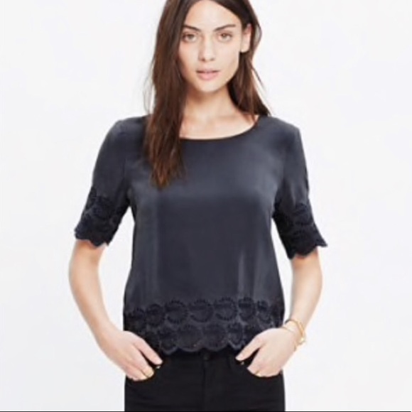 Madewell Tops - NWT Madewell silk moondial top eyelet lace